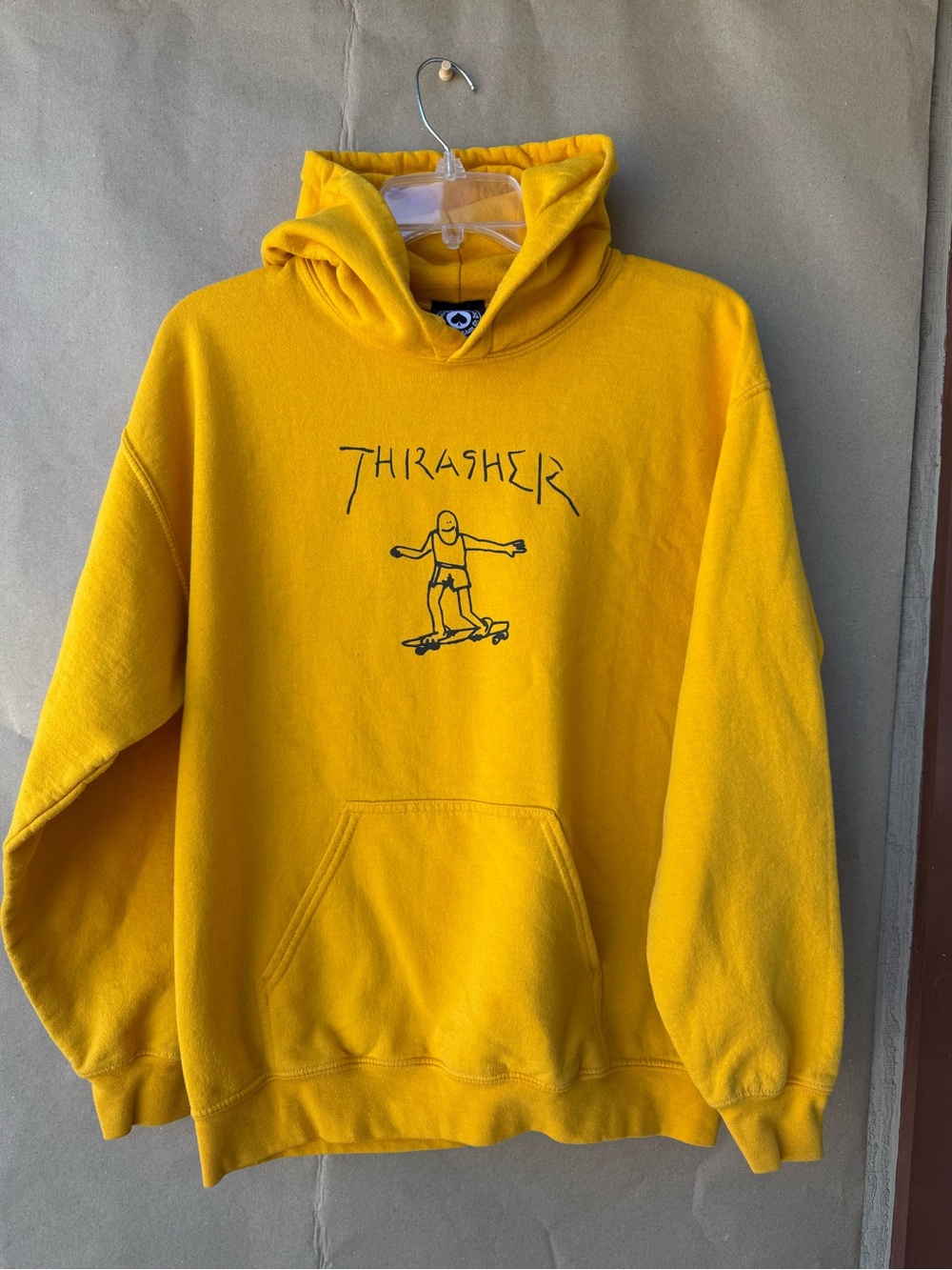 Thrasher Gonz Logo Hooded Sweatshirt – Gold – Size M
